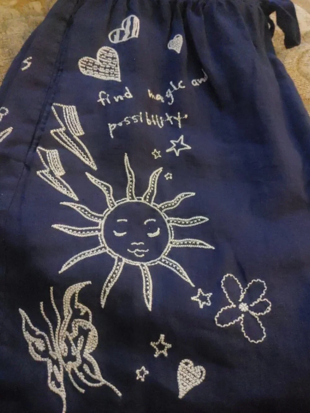 Johnny Was Sovanna Embroidered Linen Shorts – Navy Blue – Boho - Size Small